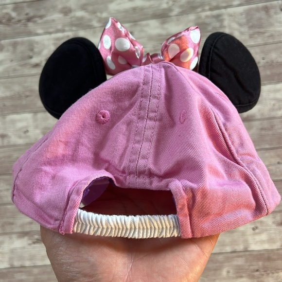 Disney Minnie Mouse Infant Toddler Purple Pink Baseball Hat with Bow and Ears - Picture 4 of 5